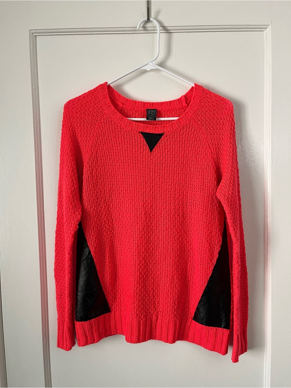 Empyre Coral Knit Crewneck Sweater with Black Accents